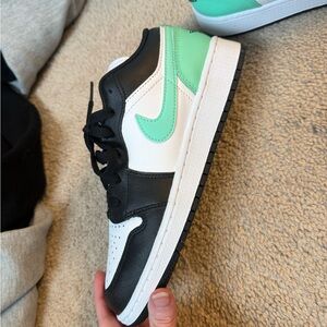 Jordan Black and Mint Athletic Shoes